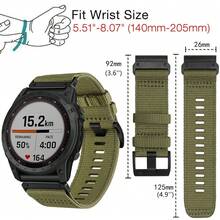 Abanen Rugged Nylon Watch Bands For Garmin Fenix 8 51mm / Enduro/Instinct 2X / Epix Pro 51mm, Adjustable Sports Wrist Strap With Stainless Steel Clasp For Fenix 7X / 6X /5X, Instinct 3 50mm,MilitaryGreen - 軍綠色 - 查看 8