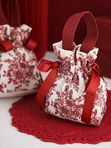 Chinese Style High-End Wedding Favor Gift Box, Wedding Candy Box Bag, Handheld Candy Bag, Engagement Return Gift Candy Bag, Candy Cloth Bag, Party Gift Packaging Bag, Birthday Party Gift Packaging Bag, Party Favor Candy Packaging Bag, Chinese Wedding Favor Candy Box, Birthday Party Gift Packaging Bag, Accessory Tie Bag, Jewelry Storage Bag, Valentine's Day Gift Bag, Women's Day Gift Packaging Bag - Multicolor - View 3