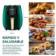 Freidora HOG.61 Capacidad de 4.5 Litros Tecnología de Aire Caliente Cocina Saludable y Rápida ELE-GATE - Verde militar - Ver 6