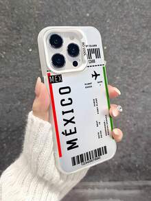 1个墨西哥航空机票图案手机壳，兼容 17/17 Pro/17 Pro Max/16/11/13/15/15 Plus/15 Pro/15 Pro Max/12/14 Pro Max/11 Pro Max/12 Pro/12 Pro Max/13 Pro/13 Pro Max/14 Pro/14 Plus，Galaxy A26 5G/A56 5G/A06/A05/A05S/S25/S24/S23/S22，防震保护壳 - 白色 - 查看 2