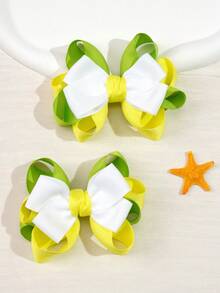 2 Presilhas de Cabelo com Laços Coloridos, Ideais para Meninas, Presilhas de Cetim com Vários Laços, Presilhas Tipo Jacaré, Acessórios de Cabelo para Adolescentes, para Uso Diário - Multicolorido - Ver 12