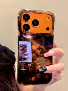 奢华琥珀豹纹软壳手机壳，兼容 17 Pro Max 12 13 14 15 16 Pro Max 14 15 16 Plus 17 11，可爱防震保护套 - 暈染 - 查看 1