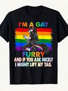 I'M A Gay Furry Rainbow Fox Wolf Fursona Fandom Pride Month T-Shirt - Kiểu 20 - Xem 1