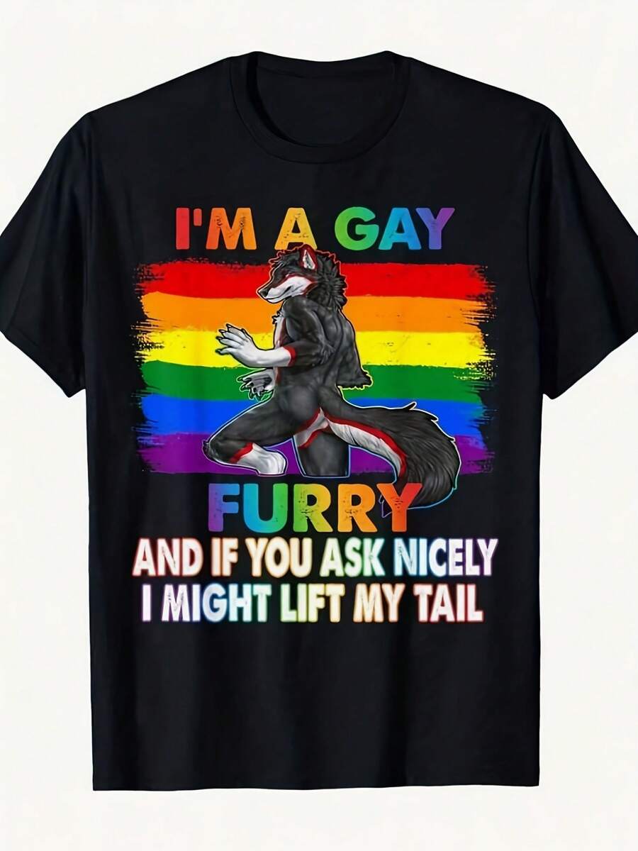 I'M A Gay Furry Rainbow Fox Wolf Fursona Fandom Pride Month T-Shirt - Kiểu 20 - Xem 1