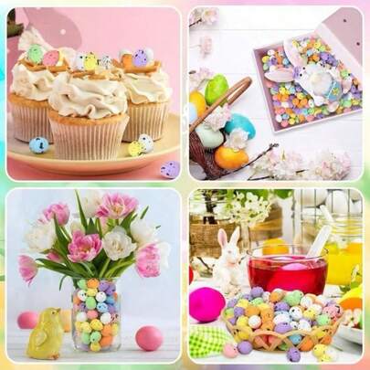 10/50/100pcs Easter Eggs, Easter Eggs, For Decorating Wreaths, Outdoor Yard Decor, Holiday Party Favors, Birthday Decorations; Includes Glow Stones For DIY Gardening Decor, Vase Fillers