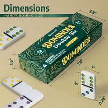 Queensell Juego de Domino para Adultos con Puntos de Colores Domino Doble 6 Juego de Mesa Clasico para Niños y Adultos Set Estandar de 28 FichasDiversión infantil, juegos felices, imprescindibles para los niños - como en la foto - Ver 4