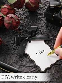 1/48pcs/Set Fan-Shaped Name Cards With Ribbon, DIY Wedding Table Number Cards, Wedding Party Decoration - Multicolor - View 3