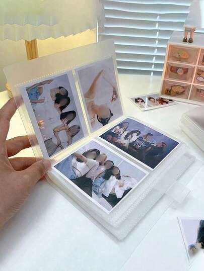 3/6 אינץ' 80-160 כיסים קופסת תמונות משפחתית, אלבום כרטיסי אליל PVC שקוף, עמיד בפני אבק ולחות, אלבום אוסף כרטיסי כוכבים, מארגן תמונות יצירתי, מתנת מעריצים, מזכרות ליום הולדת, קופסת אוסף אלילים, אלבום תמונות חדש ליום הולדת, אוסף סטודנטים (גודל מוצר קבוע)