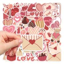 58pcs New Valentine's Day Heart Shaped Stickers, Gift Decoration Scrapbook Supplies Scrapbook Stationery - Multicolor - View 5
