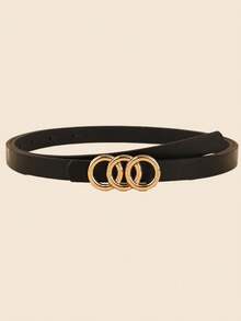 3条装女士细腰带，时尚百搭装饰腰带，带3个环，韩版ins风三环扣腰带，时尚高端百搭外套和牛仔裤腰带