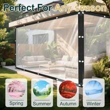 1pc Thick Transparent Waterproof Tarpaulin Made Of 3.5mil Polyethylene (PE), Tear-Resistant, Windproof, Snow-Proof, Rain-Proof, Dust-Proof, Heat-Insulating, Suitable For Outdoor Use - Multicolor - View 2