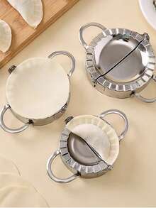Stainless Steel Dumpling Maker Set, Includes Small, Medium And Large Dumpling Wrappers Molds, Kitchen Gadget For Easy Dumpling Making - Silver - View 8