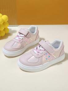 1双时尚休闲婴儿帆布鞋，幼儿女童运动鞋，适合春秋季户外穿着，轻便小白鞋 - 粉色 - 查看 4