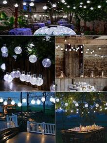 Solar Garden Lights Outdoor Solar String Lights Waterproof 5m-20 Leds/7m-50 Leds/12m-100 Leds Solar Bubble Ball Light String 8 Modes Crystal Ball Lights Solar Fairy Lights For Garden,Lawn,Camping,Wedding,Party Decor(Warm White,Multicolor,White) - Crystal Ball String Lights - View 11