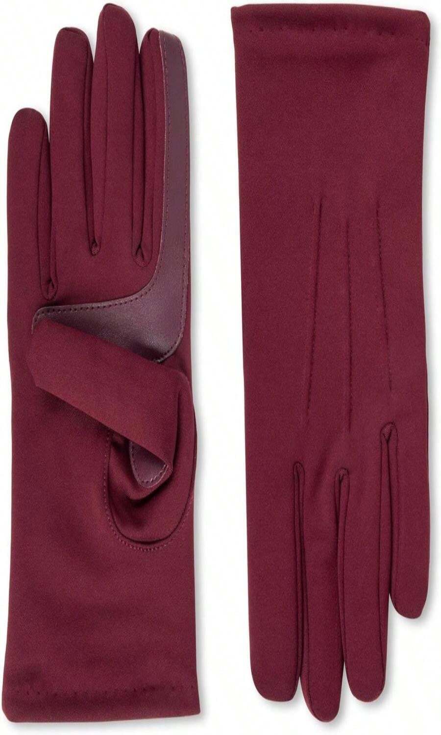 Isotoner Women'S Spandex Cold Weather Stretch Gloves With Warm Fleece Lining - ColorC - 查看 1