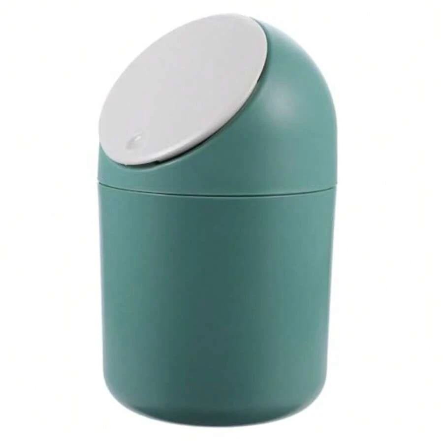 VICASKY Press-Top Desktop Waste Bin With Lid Green Mini Garbage Can For Office Kitchen Table Small Trash Container Storage Bucket - Green - View 1