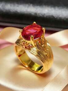 1pc Fashion Waterdrop Cut Blue Stone Ring Wedding Band Valentine's Day Jewelry Combining The Elegance Of The Main Stone With The Brilliance Of, Interpreting A Vintage Glamour Style, A Delicate Accessory To Light Up Your Outfit And Convey Unique Taste, For Teenager Women Christmas Gift Wedding Ring - Multicolor - View 26