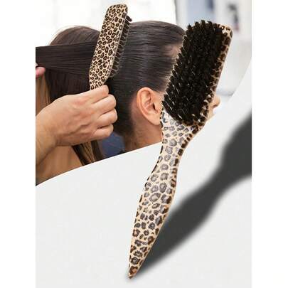 Bộ 2 lược/1 lược in họa tiết da báo đuôi nhọn, lược tạo kiểu tóc cổ điển cho nam, lược chải râu, lược chải tóc đuôi ngựa mượt mà - Bao gồm lược chải phồng và lược tạo độ dày với đuôi nhọn rộng để chia và tạo kiểu tóc, lược tạo kiểu, lược làm sạch tóc lông mềm cán nhựa, lược chải viền tóc, lược tạo kiểu tóc cho nữ