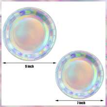 50个7英寸/9英寸防漏加厚纸盘 | 3秒快速清洁桌面 | 一次性派对餐盘 | 可重复使用 | 露营、野餐、居家必备！纸盘、蛋糕盘、生日派对、毕业典礼、返校季餐具