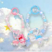 Sanrio 1个三丽鸥肉桂狗挂饰，手机挂件，包包挂件钥匙扣，Melody KITTY娃娃串珠链挂件 - 彩色 - 查看 3