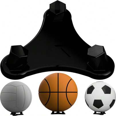 Soporte de exhibición de bolas grandes - Negro - Soporte premium para balones de baloncesto, fútbol y voleibol - Hecho en EE. UU. - Exhibe balones deportivos autografiados, firmados y de colección - Trofeos y vitrinas