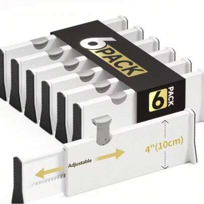 Adjustable Drawer Dividers, White Dresser Drawer Organizers & Separators For Bedroom, Bathroom & Closet