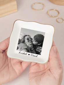 Bandeja de marco de fotos personalizada, plato de exhibición de fotos personalizado, regalo romántico para parejas, regalo de aniversario y boda, decoración del hogar, recuerdo de amor con texto personalizado - Multicolor - Ver 4