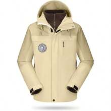 Men's Mountain Ski 3 In 1 Waterproof Winter Warm Snow Hooded Rain Coat Windproof Winter Coat - White-632 + Medium - View 3