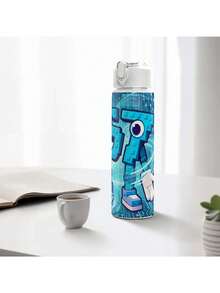 1pc 67oz/750ml Plastic Water Bottle, Cute Printed Design Reusable Plastic Sports Water Bottle With Flip Cap, Lightweight Leak-Proof Travel Drink Bottle For Running, Suitable For Birthday, Christmas, Halloween, Thanksgiving Gifts - Multicolor - View 7