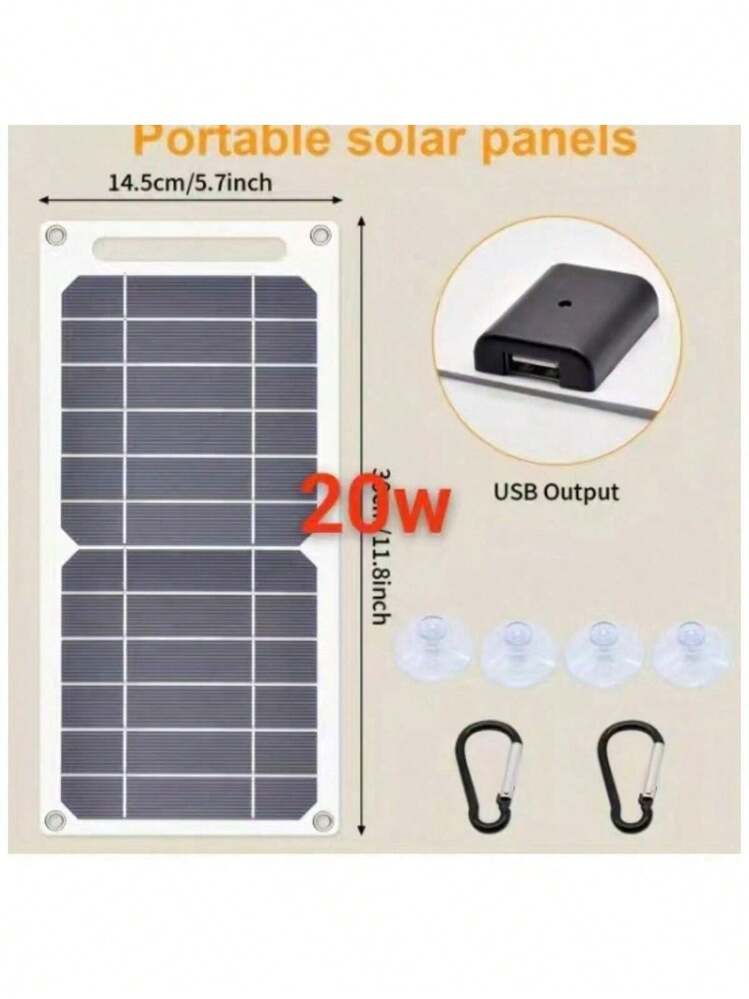 Portable Outdoor Solar USB Charging Board, Designed For Travel And Camping. Features A Detachable Solar Charging Panel, Suitable For Charging Various Electronic Devices, Camping, And Emergency Power Supply, Convenient For Bringing Pets Out (Battery Not Included) - Multicolor - View 5
