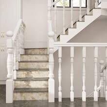 1pc Beige Waterproof Oil-Proof Marble & Cloud Pattern Wallpaper, Smooth Contact Paper, Self-Adhesive Kitchen Decor Wall Sticker, Bathroom Countertop, Home Decor, Cabinet, Table & Chair, Room Renovation Peel And Stick Wallpaper - Khaki - View 4