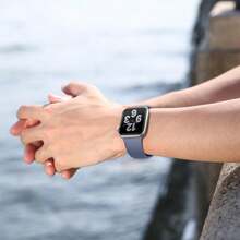 Soft Silicone Sport Band Compatible For Watch Bands Women Men, Waterproof  Strap Fits 38mm 40mm 41mm 42mm 44mm 45mm 46mm 49mm Watch Ultra 3/2/1 And Series 11/10/9/8/7/6/5/4/3/SE,42mm(Series321)/44mm/45mm/46mm/49mm,Bluegray - 藍灰色 - 查看 5