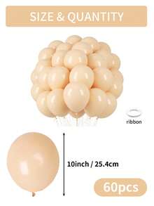 124/60/10个裸色气球，多种尺寸（18英寸、12英寸、10英寸、5英寸），杏色波西米亚风乳胶气球，适用于生日、毕业典礼、新娘送礼会、波西米亚婚礼、周年纪念、性别揭晓派对、丛林主题派对装饰 - 杏色 - 查看 13