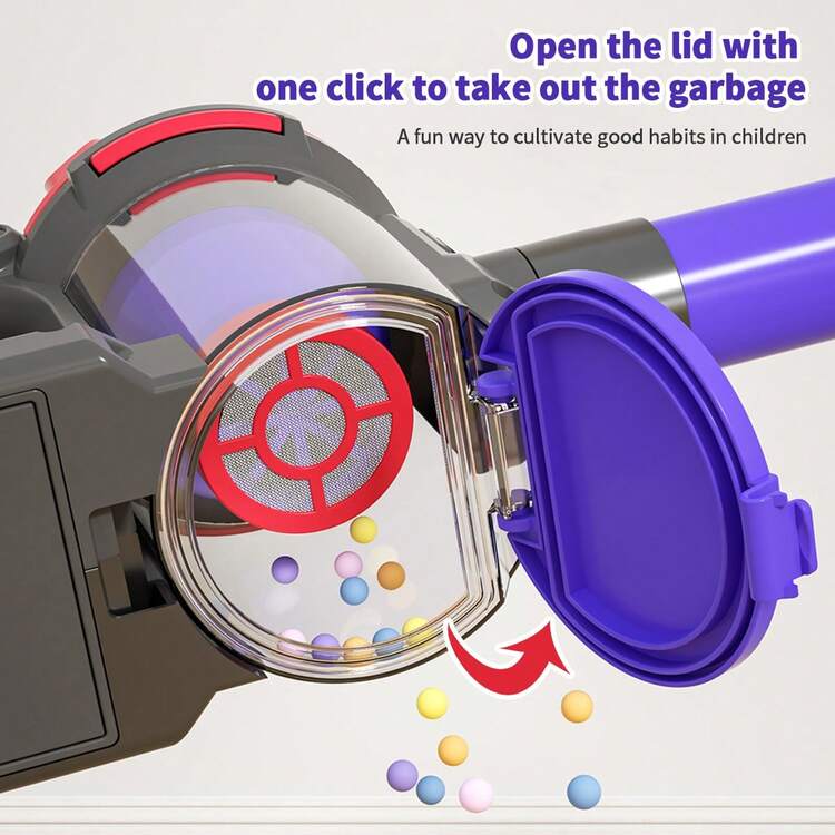 7/9 piezas Juego de juguetes de limpieza de roles para niños, herramientas de limpieza realistas, juguetes de simulación de tareas domésticas, juego de barrido y limpieza, juego de roles, juego interactivo, adecuado para niños y niñas de 3+ años, mejor regalo para cumpleaños y festividades - Multicolor - Añade 3