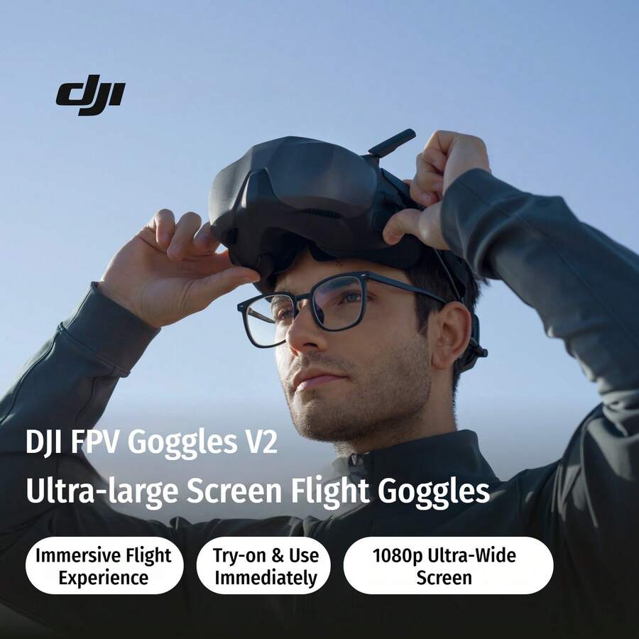DJI FPV Goggles N3 | Compatible With DJI Neo/Avata 2 | Ultra-Low Latency High-Definition Image Transmission | Comfortable Wearing Design | Immersive FPV Flight Goggles | 100° Ultra-Wide Angle | 120Hz High Refresh Rate | Cinema-Level Viewing Experience | Lightweight Body With Breathable Foam | Supports Wearing Prescription Glasses | Comfortable For Long-Time Flight | Indoor & Outdoor Flying Companion | Enjoy The Freedom Of A Bird's-Eye View - Black - View 1