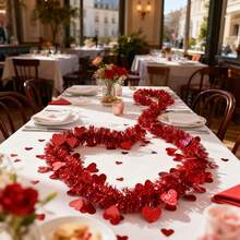 3 قطع كرمة قلب اصطناعية بطول 2 متر لعيد الحب - ديكور عطلة زهور مزيفة - إكليل شريط قلب أحمر معلق، مناسب للأعراس وحفلات الزفاف وعيد الحب والديكور DIY والخطوبة والذكرى السنوية والديكور المعلق وأحداث أخرى - الأحمر - مشاهدة 8