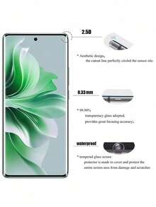 Lot de 2 films protecteurs d'écran incurvés 3D en verre trempé, dureté 9H, anti-explosion et anti-rayures, ultra HD. Compatibles avec Xiaomi 17, 15, 13, 12, 14 Ultra Pro / Redmi Note 14, 15, 13 Pro+, Pro 4G, 5G / Oppo Reno / Realme / Honor Magic 5, 6, 7, 8 Pro Lite 90, 100, 200, 400, 500 / Vivo / OnePlus / Infinix / et divers modèles Tecno. Surface incurvée douce au toucher, fixation automatique, compatible avec la reconnaissance d'empreintes digitales. Coque compatible. - Transparent - Voir 10