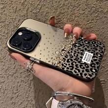 1pc 2026 New Year Diamond Leopard Print, IMD Laser Phone Case With Soft Edge And Hard Back, High Quality Suitable For Apple Models 17/17Pro/17Promax/16/16Plus/16Pro/16ProMax/15/15Plus/15ProMax/14/14Plus/14Pro/14ProMax, 13/13Pro/13ProMax, 12/12Pro/12ProMax, 11/11Pro Max - Black - View 3