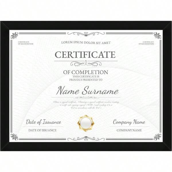 Marco de certificado premium, marco de imagen de 8.5 por 11, equipado con un panel de acrílico transparente que no se romperá, adecuado para escritorios y paredes, elegante negro