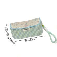 卡通拼布印花大容量便携化妆包，学生文具收纳袋 - 彩色 - 查看 3