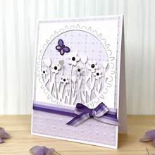 Creative Flower Metal Cutting Dies, DIY Scrapbooking Album And Embossing Stencil, Greeting Card Making Tool, Card Paper Cutting Crafts ,Gift Card Making Template Die Cuts. - Silver - View 2