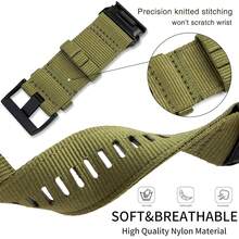 Abanen Rugged Nylon Watch Bands For Garmin Fenix 8 51mm / Enduro/Instinct 2X / Epix Pro 51mm, Adjustable Sports Wrist Strap With Stainless Steel Clasp For Fenix 7X / 6X /5X, Instinct 3 50mm,MilitaryGreen - 軍綠色 - 查看 4
