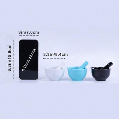 GDCZ 1 件迷你陶瓷研钵和研杵套装，小巧精致，适用于家庭厨房研磨药片、香料、大蒜，可放入洗碗机清洗