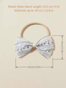 3条/包 多色花卉图案丝带蝴蝶结婴儿发带，超可爱婴儿发饰，轻盈透气，四季皆宜，绝佳礼物和拍照道具，情人节理想之选 - 彩色 - 查看 2