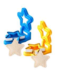 1set Creative Sandwich Mold, Star-Shaped Embossing Cutter, Pocket Bread Breakfast Maker, Versatile Baking Tool, 5-Pointed Star Mold, Portable Kitchen Embosser, Sandwich Cutter Mold, Parent-Child Baking Interaction, Easy To Make Cute Shaped Rice Balls, Pastries, Picnic Food Shaping Tool - Multicolor - View 2