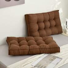 1pc Multi-Purpose Prayer Mat, Cushion, Long Chair Pad, Non-Removable Solid Color, Floor Mat, Various Sizes, Polyester Fiber Filled