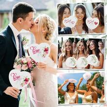 10/30/50pcs White Round Fans, Wedding Supplies Fans Hand-Held Folding Fans White Paper Folding Fans Round Fans Origami Fans - White - View 11