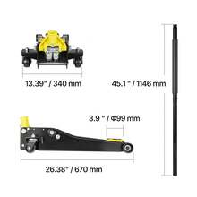 Low Profile Floor Jack, 2 Ton (4400 Lbs) Capacity, Steel Racing Floor Jack With Dual Pistons Quick Lift Pump, Hydraulic Trolley Car Lift For Sports Cars, Sedans, Lifting Range 2.95-19.9 Inches - 2T - View 11