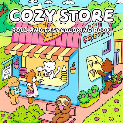 COZY STORE Coloring Book For Adults Featuring Cute Cozy Daily Activities For Relaxation (Cozy Spaces Coloring)