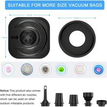 Portable Pump For Vacuum Storage Bags Electric Travel Vacuum Pump For Various Vacuum Seal Bags Cordless Rechargeable Air Pump For Compression Clothes, Blanket, Luggage (Storage Bag Not Included) - 黑色 - 查看 3